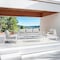 Armen Living Royal 4 Piece White Aluminum and Teak Outdoor Seating Set with Light Gray Cushions 840254332874 - alternate 4